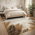thumbnail image 3 of ODIKA 8'x10' Ultra-Soft Area Rug, Mirrored Palm Frond Motif Rectangular With Symmetrical Leaf Design None Washable, Bare feet friendly, Silk-Touch for Bedroom, Under Sectional, 3 of 7
