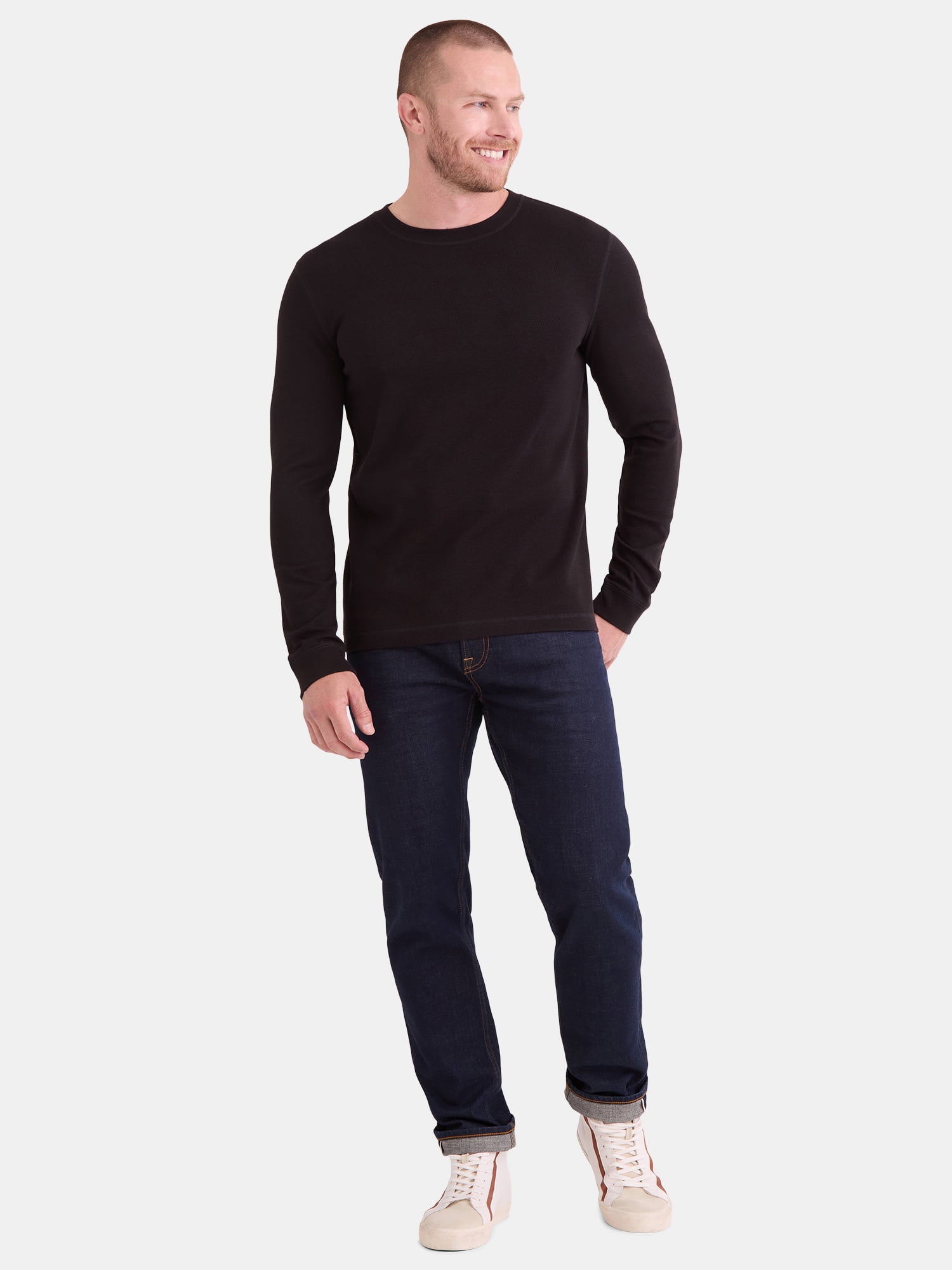 George Men's and Big Men's Slub Texture Thermal Shirt with Long Sleeves, Sizes XS-3XL