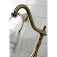 thumbnail image 4 of Kingston Brass KS7753ALBS English Country Two-Handle 3-Hole Deck Mount Bridge Kitchen Faucet with Brass Side Sprayer in Antique Brass, 4 of 7