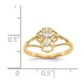 thumbnail image 3 of Diamond2Deal 14K Two-tone Gold Diamond-cut Cross Ring for Women Size 7, 3 of 7