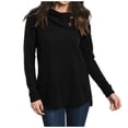 thumbnail image 3 of OKBOP Dressy Tops for Women,Casual Solid Loosing Long Sleeve Button Pile Collar T-Shirt Purple Blouses for Women Kids Halloween Shirt, 3 of 8