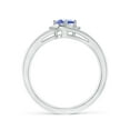 thumbnail image 2 of Angara Natural 0.45 Ct. Tanzanite with Diamond Side Stones Ring in 14K White Gold for Women (Ring Size: 3.5), 2 of 9
