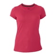 thumbnail image 1 of Playera Fruit Of The Loom para Mujer, Cuello Redondo Manga Corta Jaspe Rosa Talla CH, 1 of 4