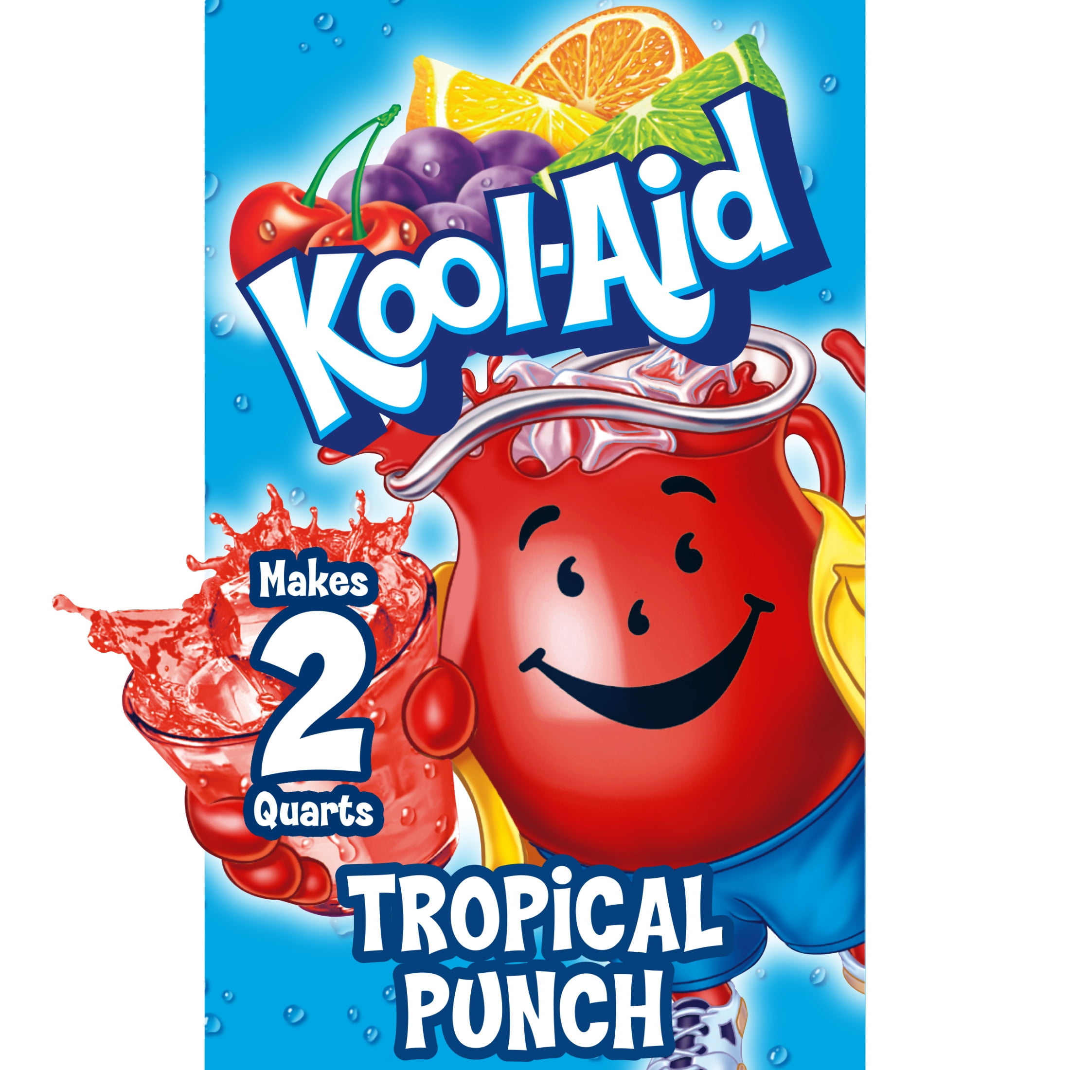 (4 pack) Kool-Aid Unsweetened Tropical Punch Powdered Drink Mix, 0.16 oz. Packet