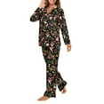 thumbnail image 3 of FOR U DESIGNS Flower Hummingbird Pajama Sets for Women 2 Piece Button Up Long Sleeve Button Pajamas Tops for Women Size XS Womens Nightwear Sets Button Front Sleepwear, 3 of 7