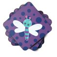 thumbnail image 2 of Dragonfly on Purple Polkadots Foam Coaster Set of 4, 2 of 3