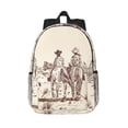 thumbnail image 1 of Easygdp Cowboys Riding Horses Mochila Ligera de 15 Pulgadas para Estudiantes, Mochila Cómoda para la Escuela y Viajes, Correas Ajustables, 1 of 6