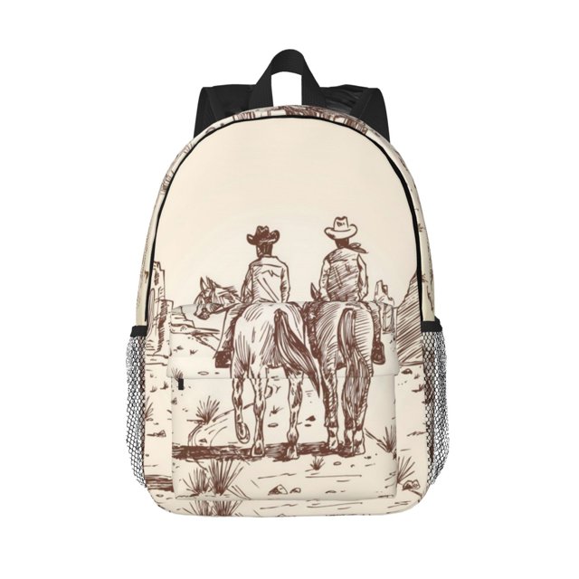 Easygdp Cowboys Riding Horses Mochila Ligera de 15 Pulgadas para Estudiantes, Mochila Cómoda para la Escuela y Viajes, Correas Ajustables