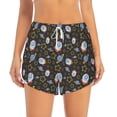 thumbnail image 4 of Lsque Cosmic Printed Women's Running Shorts with Liner Pockets,Elastic Quick Dry Workout Athletic Gym Yoga Shorts,Womens High Waist Shorts-Large, 4 of 9