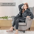 thumbnail image 2 of RUIKASI Wearable Blanket Hoodie Adult- Comfy Sherpa Blanket Hoodie Sweatshirt for Women Men, Hooded Blanket with Sleeves and Giant Pockets as Gifts for Adult, Gray, Standard, 2 of 7