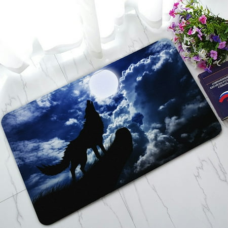 - PHFZK Animal Doormat, Wolf Howling to Moon Doormat Outdoors/Indoor Doormat Home Floor Mats Rugs Size 30x18 inches