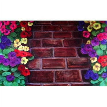 Brick Path Doormat Rug, White - 18 x 30 in.