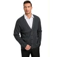thumbnail image 4 of Kallspin Men’s Wool Blend V-Neck Cable-Knit Cardigans Sweaters (Charcoal, 3X-Large), 4 of 8