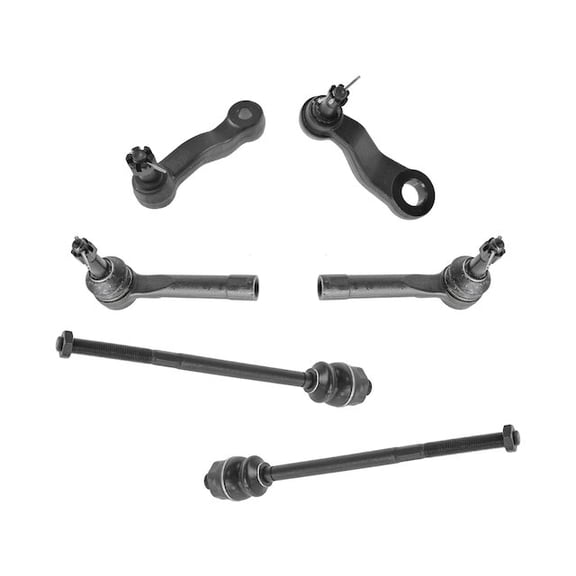 Tie Rod End Idler Arm Pitman Arm Kit 6 Piece - Compatible with 2003 - 2006 Cadillac Escalade ESV 2004 2005