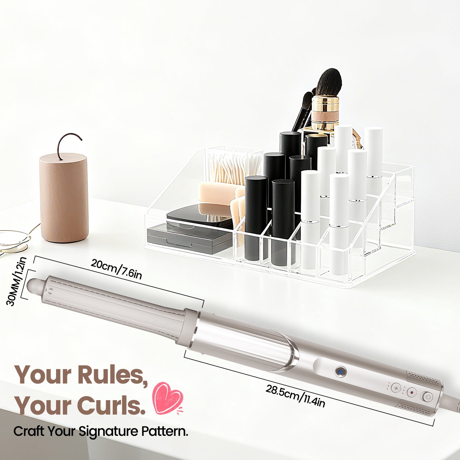 AFDD 30MM Long Hair Curling Barrel Attachment compatible with Shark FlexStyle 1.2Inch Wide Extra Automatic Curling Attachment with Both Directions for Voluminous Curls