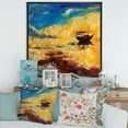 thumbnail image 2 of Designart 'Abstract Boat At The Ocean Horizon During Sunset' Nautical & Coastal Framed Canvas Wall Art Print, 2 of 5