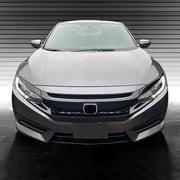 Ikon Motorsports Compatible with 16-18 Honda Civic Style Sedan Coupe FK8 Front Bumper Grille Hood ABS 2016 2017 2018