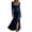 Navy, variant on Women Casual Dress for Western Style Casual Dress With Button Front And Long Sleeves Smocked Waist Flowy Maxi Dress For Daily Wear Navy XXL