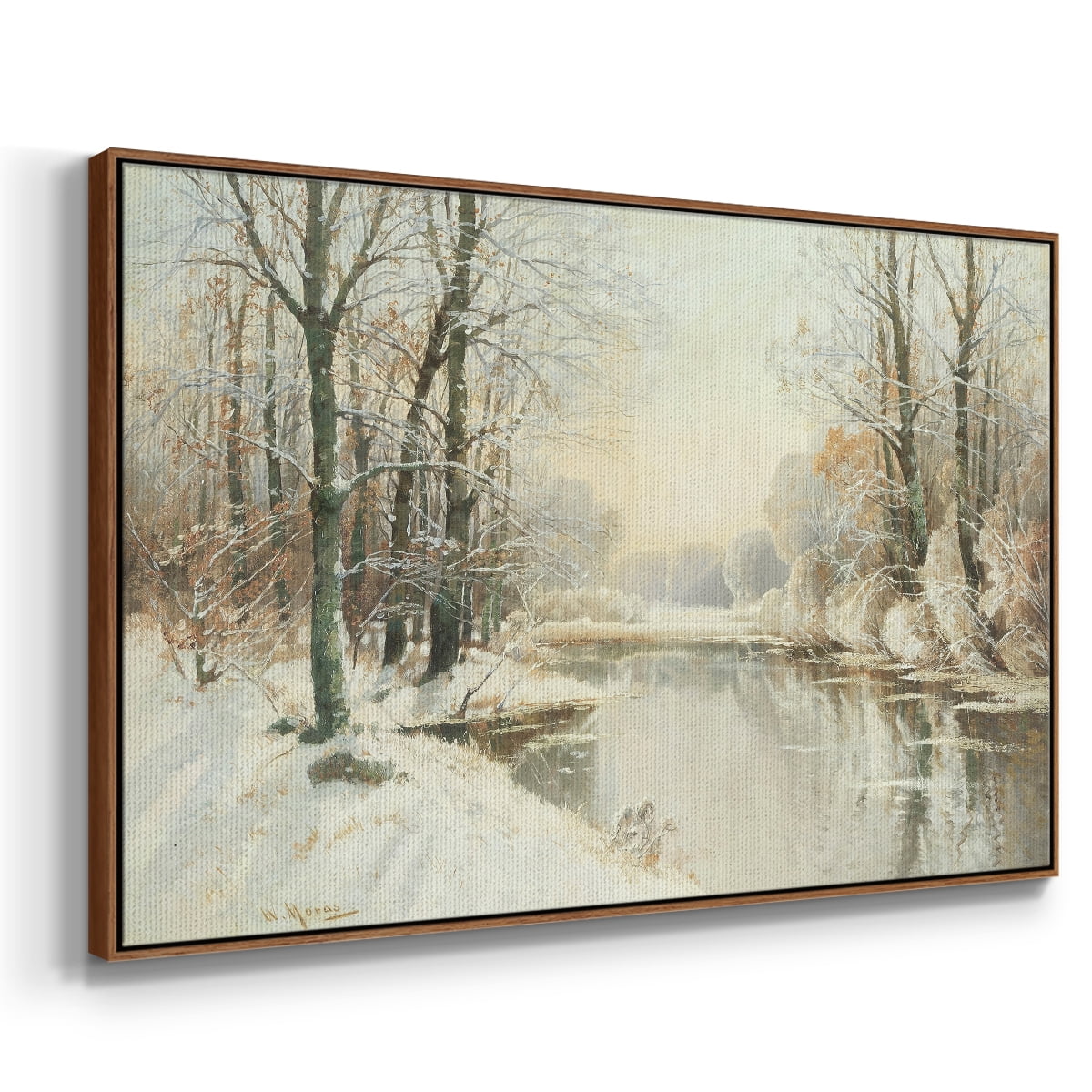 Vintage Landscape-CCLXXXII By Wexford Home Framed in Walnut Wood Gallery Wrapped Canvas 27 in. x 41 in.