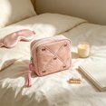 thumbnail image 4 of Holloyiver Quilted Bow Makeup Bag, Coquette Cosmetic Bag Makeup Pouch for Women Girls, Aesthetic Organizer Bags Travel Toiletry Bags For Sanitary Napkins And Daily Essentialss, 4 of 6