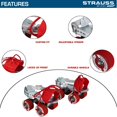 thumbnail image 3 of Strauss Patins à Roulettes Junior Ténacité / Pointure de Chaussure Ajustable pour Enfants / Patins à 4 Roues pour Garçons et Filles / pour Patinage Intérieur et Extérieur / Groupe d'Âge 3-7 Ans / Capacité de Charge jusqu'à 60 kg, Argent, 3 of 5