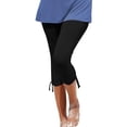 thumbnail image 1 of Eashery Straight Leg Pant for women Drawstring Casual Flowy Pants Casual Cotton and Linen Women'S Dress Pants (Solid Color,Black,L), 1 of 4