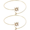 thumbnail image 1 of 2Pcs Cuff Bangle Bracelets for Women Golden Arm Cuff 8.5x3.3in, 1 of 9