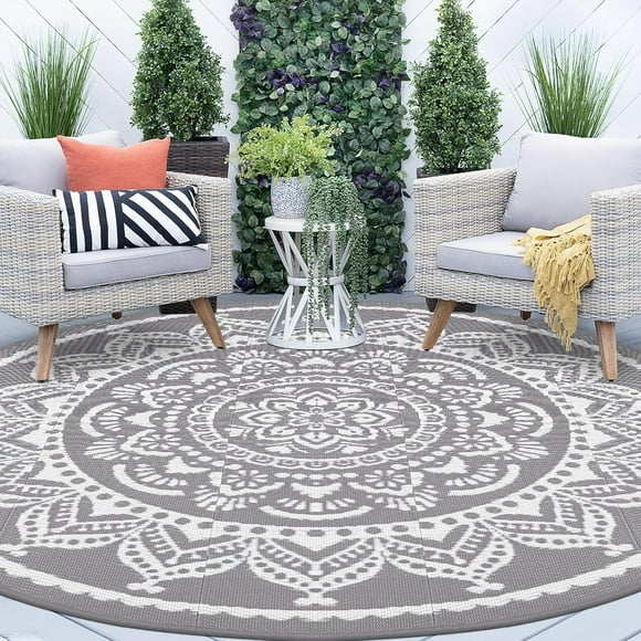 Outdoor Rug ;x; Reversible Boho Plastic Straw Patio Deck Camping Rugs Indoor Outdoor Portable RV Mat Carpet for Outside Porch Balcony Backyard Beach Pool
