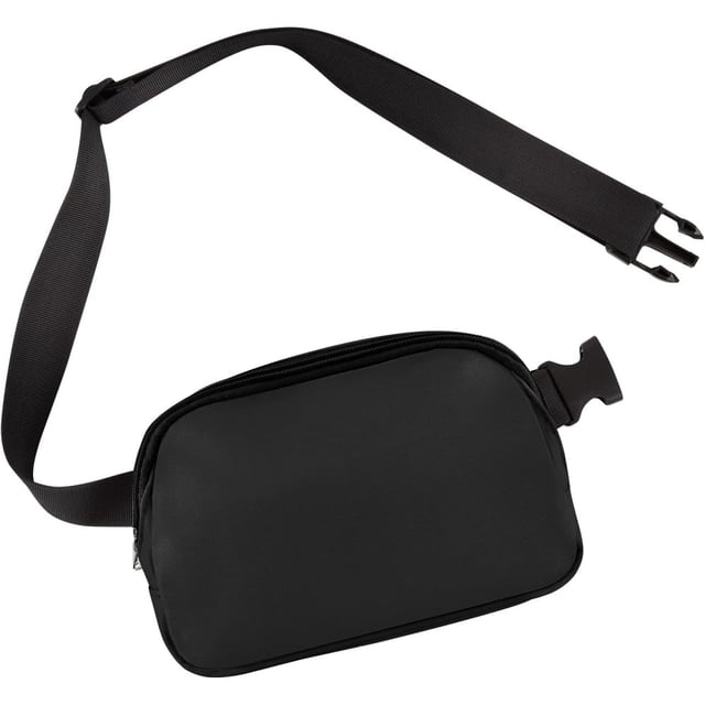 Mini riñonera para hombre y mujer, con correa ajustable, moderna, color negro