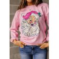 thumbnail image 6 of Women's Pink Christmas Claus Graphic Drop Shoulder Sweatshirt | [ZhiHiMeRi] | (US 20-22)2XL, 6 of 9