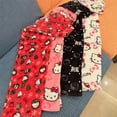 thumbnail image 4 of Pantalones de pijama de Hello Kitty para Halloween, pantalones suaves de tela elástica doble de lana de Anime Sanrio, regalo de cumpleaños de dibujos animados para mujer, 4 of 7