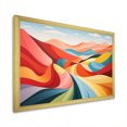 Designart "Rolling Countryside Minimalist Multicolor II" Landscapes
