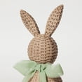 thumbnail image 4 of HaCpiu Rattan Effect Plastic Bunny Set, 2-Piece Large & Small Easter Rabbit Figurines with Pink Bows, Spring Farmhouse Table Centerpiece Decor, 4 of 8