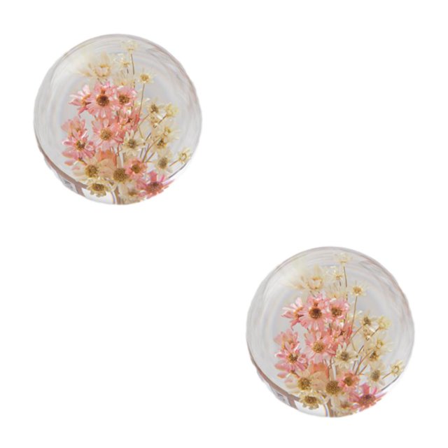Maytalsory Exquisite Flower Crystal Ball Unlocking Inner Creativity Unique Daisy red white 7cm 2Set