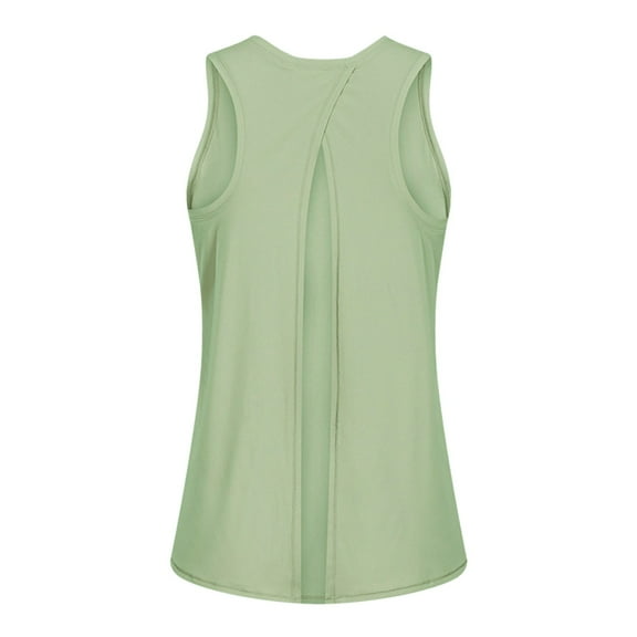 MESSUEN Athletic Tank Tops for Women Open Back Tops for Women Crew Neck Raglan Open Back Workout Tie Back Tank Muscle Gym Shirts Women Summer Tops Casual Tops Army Green L