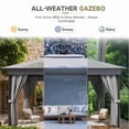 thumbnail image 5 of Devoko 10×13 ft Outdoor Pop Up Gazebo with Mosquito Netting，Double Roof Gazebo with Double Curtains for Backyard, Garden and Patio,Gray, 5 of 7