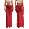 thumbnail image 2 of LMLYSoH Women's Lace Long Skirts Vintage High Waist Solid Color See-Through Midi Skirts Slim Fit Skirts, 2 of 9