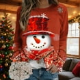 thumbnail image 2 of Xmas Novelty Women's 2025 Christmas Fashion Printed Round Neck Sweatshirt - Loose Drop Shoulder Long Sleeve Capless Top, Festive Snowflake Graphic Pullover, Comfy Holiday Novelty Outfit, 2 of 4
