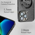 thumbnail image 3 of iPhone 13 Pro Max case, Compatible with MagSafe Luxury Glitter Bling Plating Love with Cute Heart Phone Case Full Camera Lens Protection Magnetic Case for Women Girls Back Cover(Black), 3 of 12