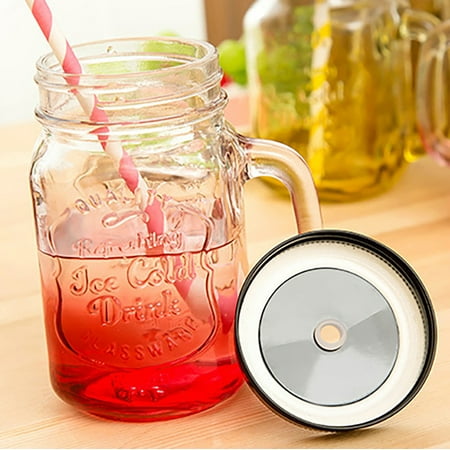 

Mnjin Mason Jar Glass Summer Style Design Cup With Household Drinking Coffee Cup Red
