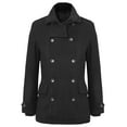 thumbnail image 1 of Ma Croix Mens Wool-Blend Classic Double Breasted Pea Coat with Ribbed Knit Zipper Bib, 1 of 8