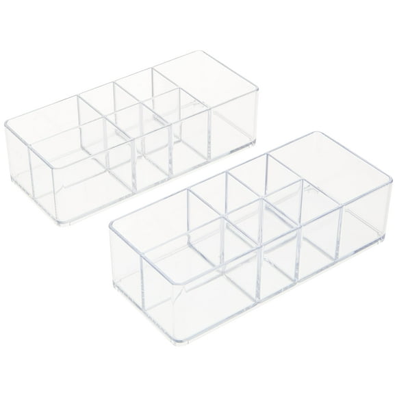 Organizador de tocador iDesign Divided de plástico transparente, juego de 2