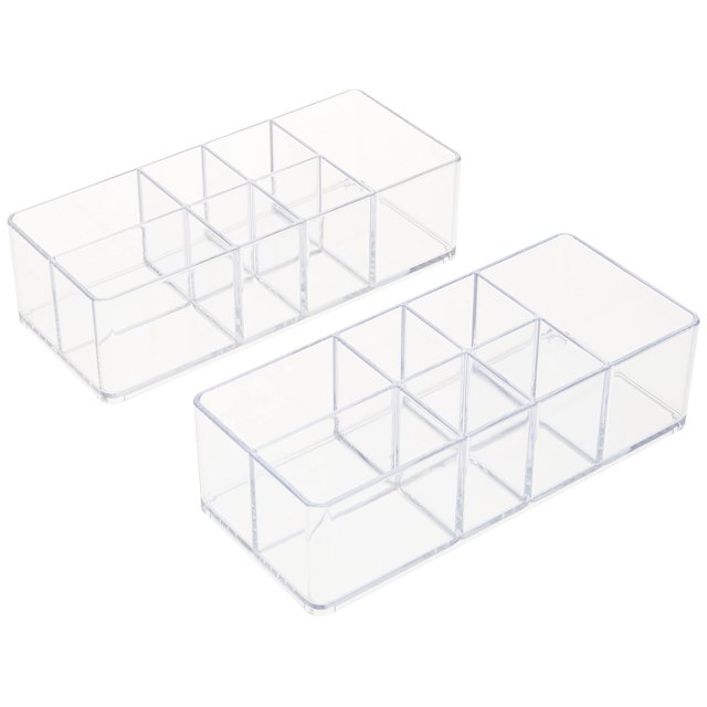 Organizador de tocador iDesign Divided de plástico transparente, juego de 2