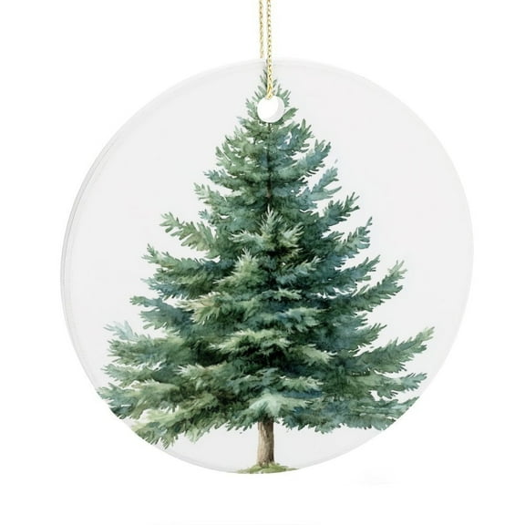 Ceramic Ornament Xmas Pine Trees 2025 Christmas Ornaments Hanging Ornaments for Christmas Tree Decoration Xmas Day Home Party Decorations Watercolor Blue Green Christmas Tree Christmas Tree Ornaments