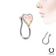 thumbnail image 2 of Non-Piercing Nose Clip - Rhodium Plated with Glitter Heart - Sold Each, 2 of 3