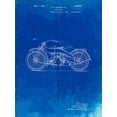 thumbnail image 2 of Borders, Cole 15x18 Gold Ornate Wood Framed with Double Matting Museum Art Print Titled - PP194- Faded Blueprint Harley Davidson Motorcycle 1919 Patent Poster, 2 of 4