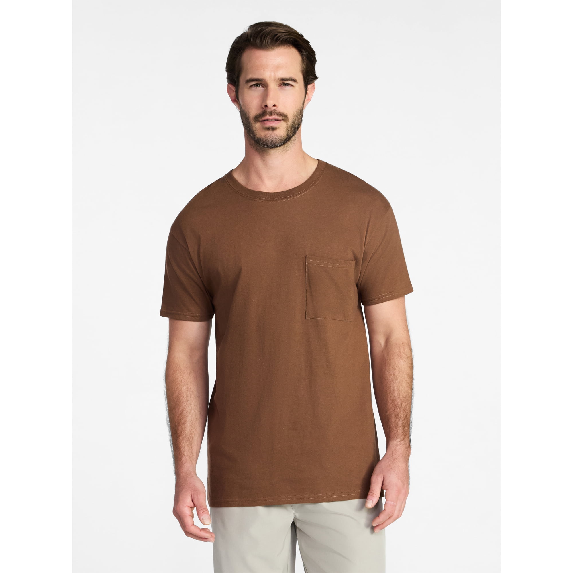 Athletic Works Men's and Big Men's Cotton Pocket Tee, Sizes XS-5XL and Tall Sizes