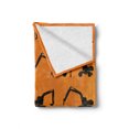 thumbnail image 2 of Construction Soft Flannel Fleece Blanket, Excavator Black Silhouettes Tire Traces Track Machinery Industry Technology, Cozy Plush for Indoor and Outdoor Use, 60" x 80", Orange Black, by Ambesonne, 2 of 6