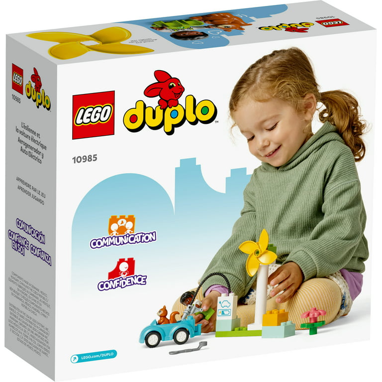 Nævne hane assistent LEGO DUPLO Town Wind Turbine and Electric Car 10985 Developmental Building  Block Toy for Preschoolers - Walmart.com