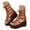 Brown, variant on Women's Cutout Ankle Boots Lace Up Platform Wedge Sandals Open Toe Back Zipper Gothic Gladiator Sandals White Size 7
